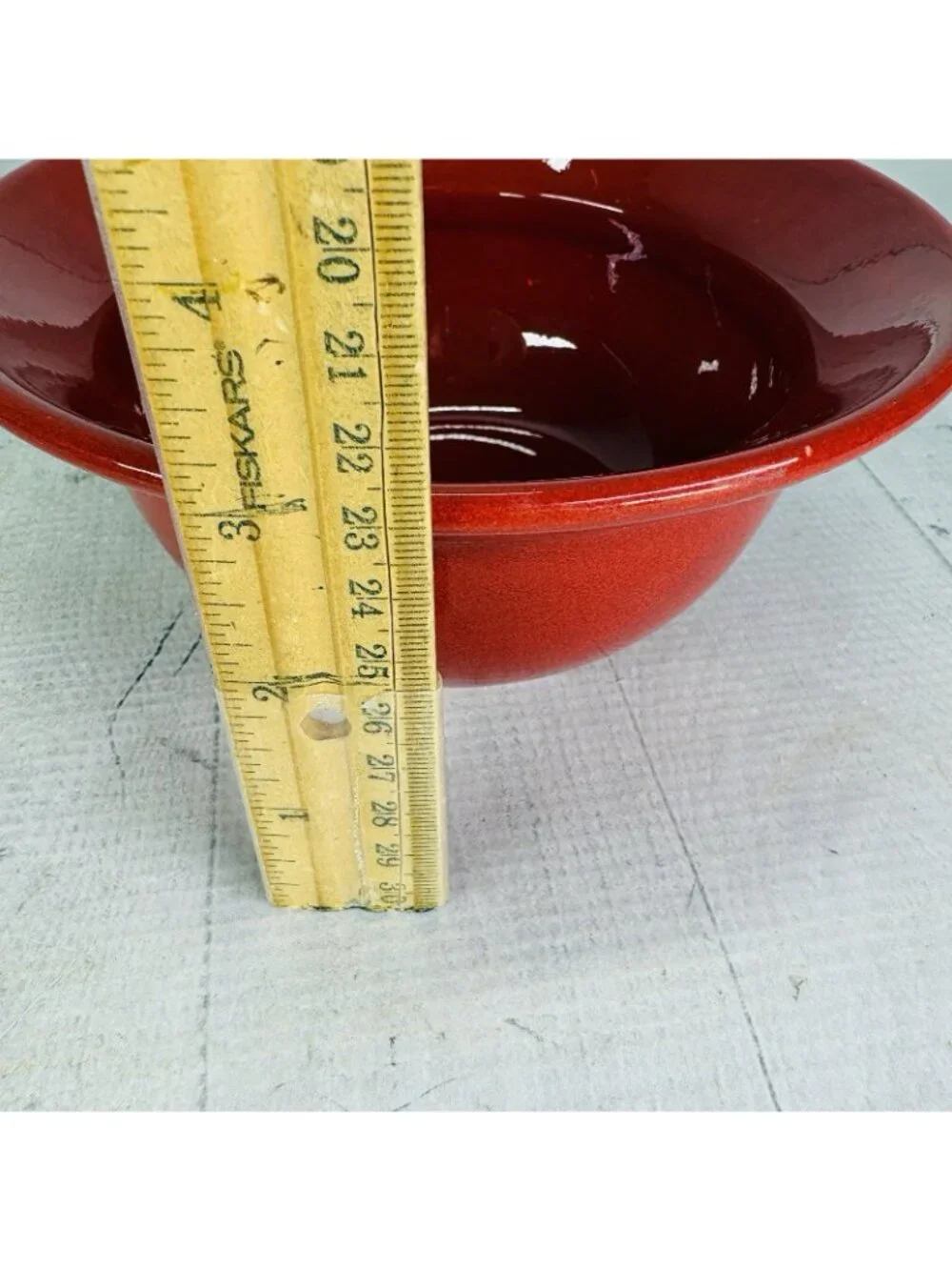 Pier 1 RED Solid Colored Rimmed Earthenware Spain 6.75